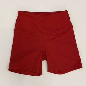 red orange gym biker shorts